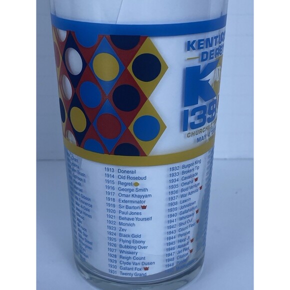 Kentucky Derby 139th Souvenir Glass Churchill Downs Horse Racing Cup Geometric - Picture 4 of 15